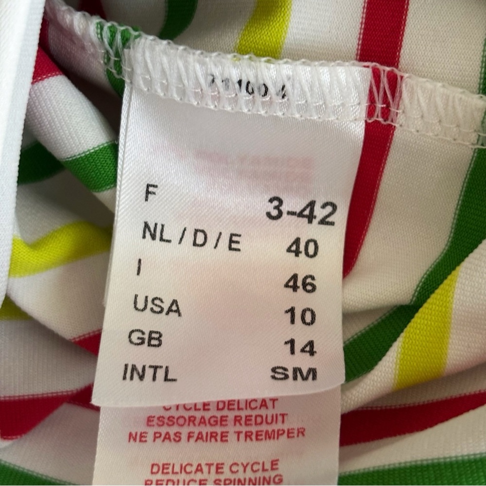 Saint James Breton Striped Top with ¾ Sleeve Sz 10 White Red Green - Picture 8 of 9